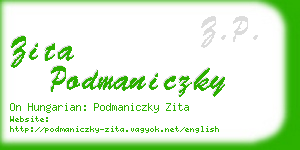 zita podmaniczky business card
